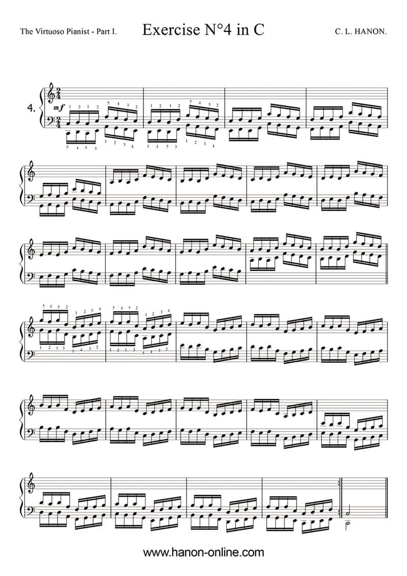 Bài tập luyện ngón Piano