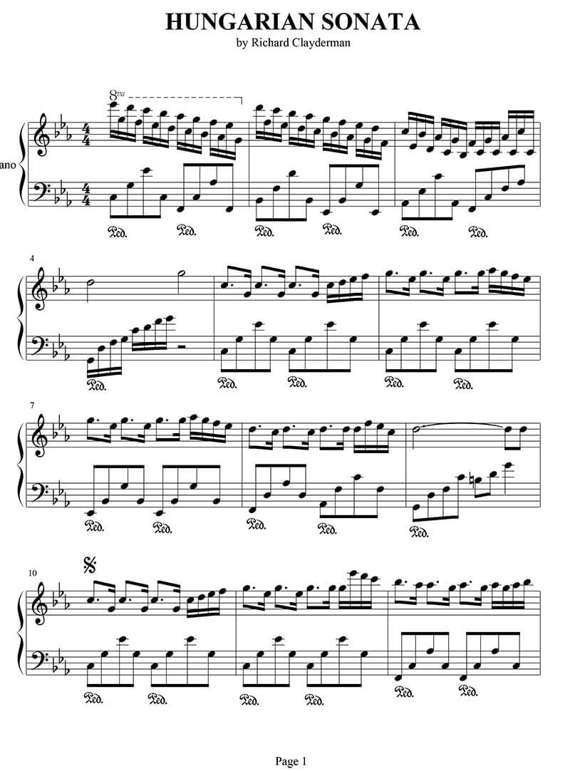 Hungarian Sonata piano sheet